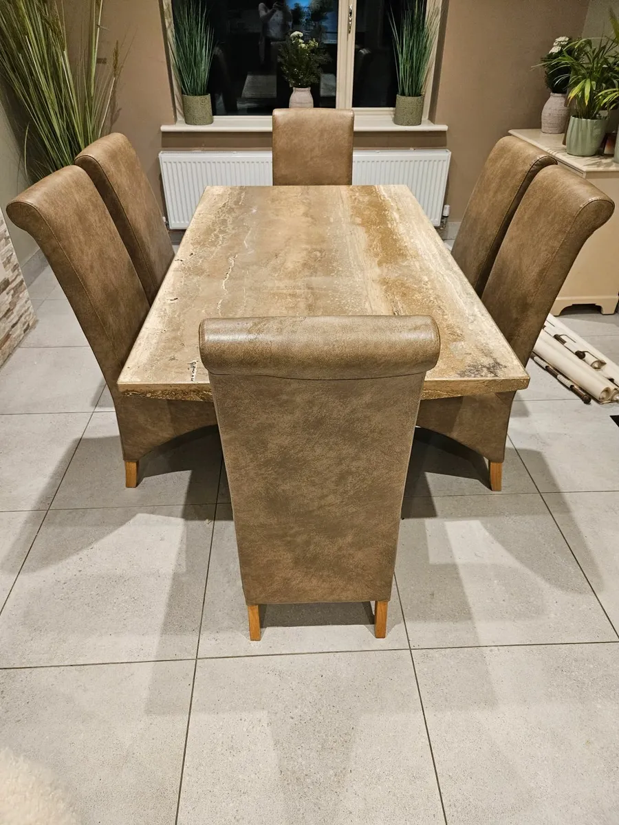 Solid Italian Marble Dining Table - Image 3