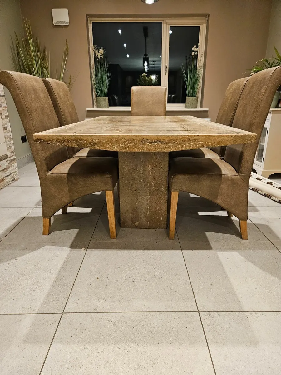 Solid Italian Marble Dining Table - Image 1