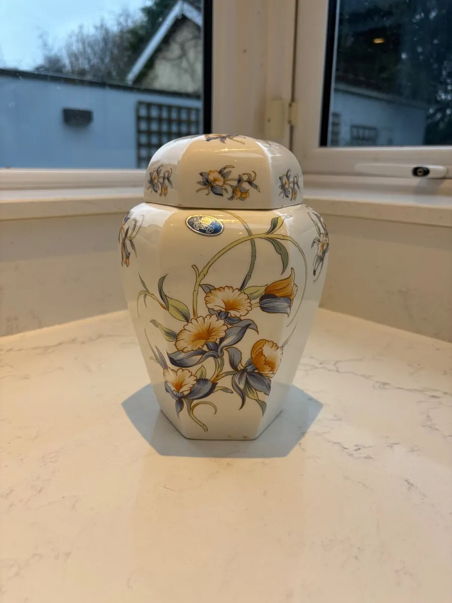 Aynsley China Just Orchids vase - Image 1