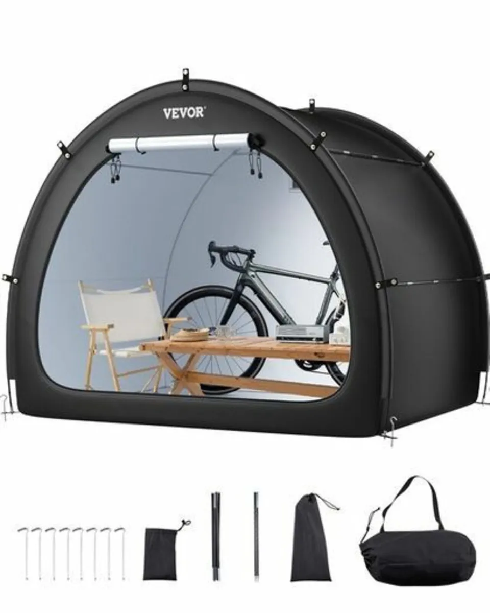 Outdoor Bike Storage Tent Fan-Shaped Waterproof Bi - Image 1