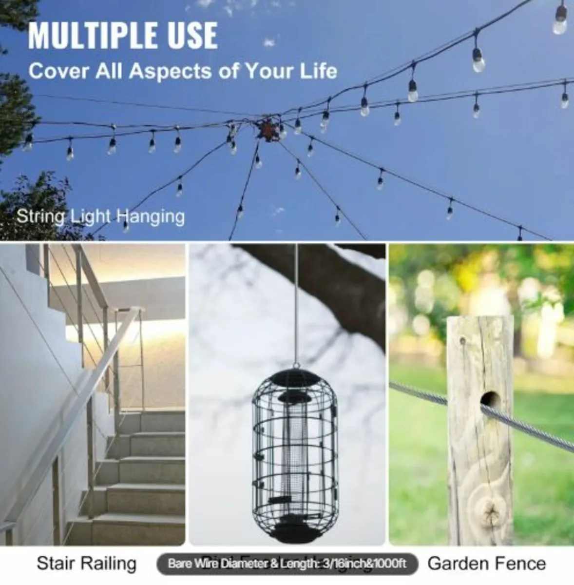 Stainless Steel Cable 3/16"x 1000ft, T316 Marine - Image 3