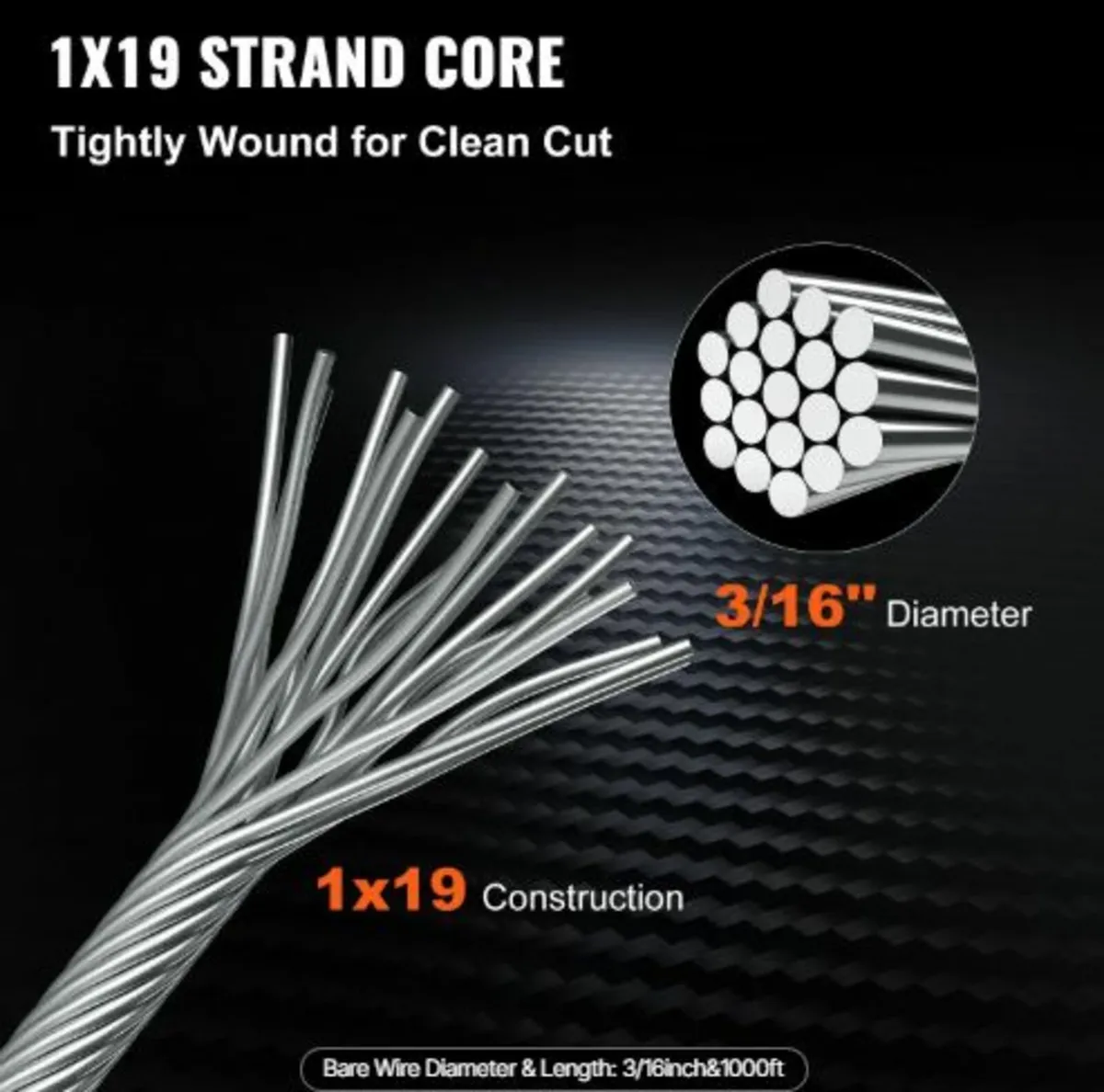 Stainless Steel Cable 3/16"x 1000ft, T316 Marine - Image 4