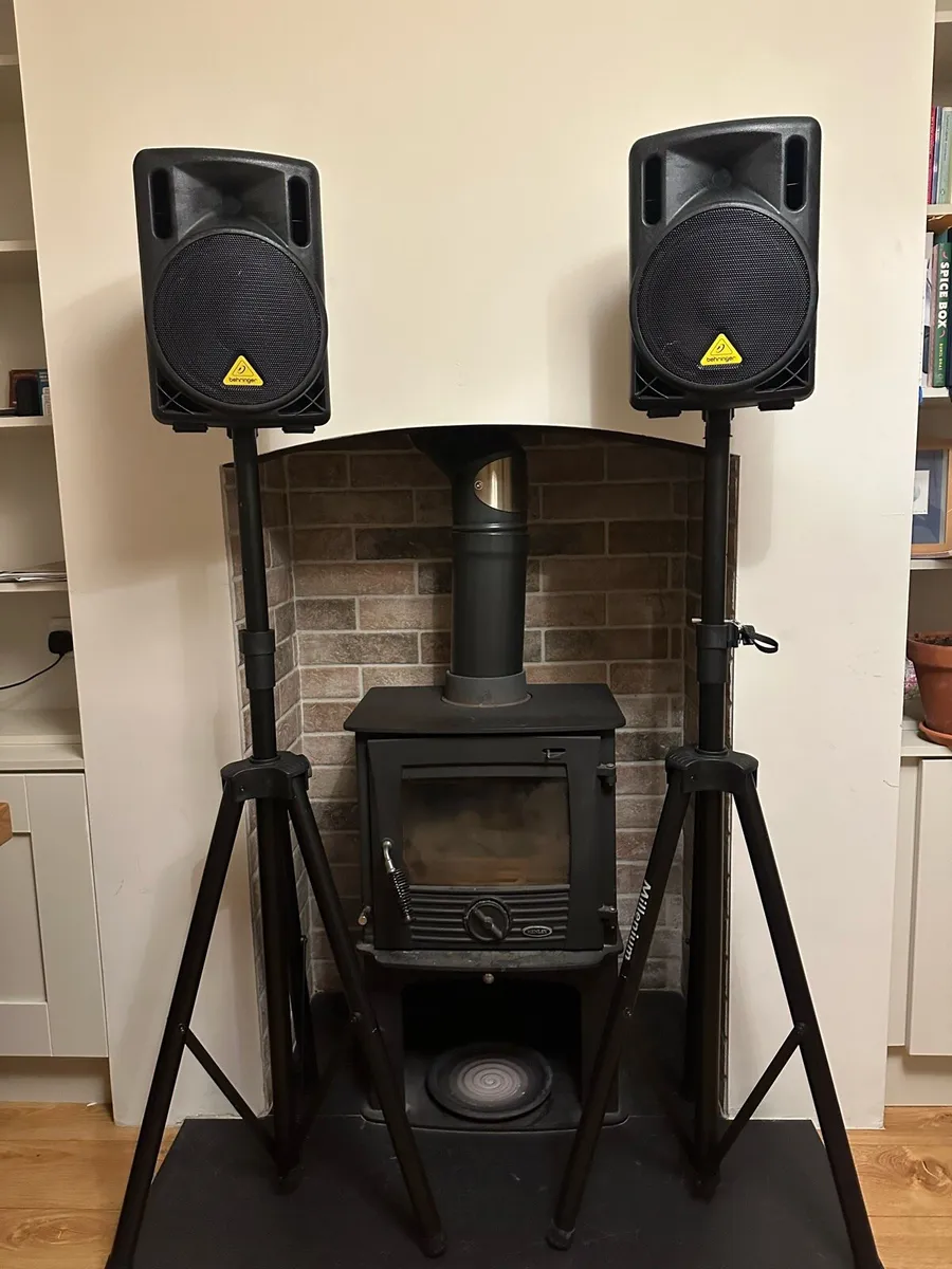 Behringer B208D PA Speakers w/ Stands - Image 1