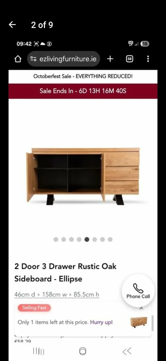 Rustic Oak Sideboard - Image 1