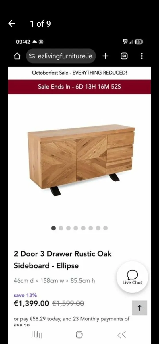 Rustic Oak Sideboard - Image 2