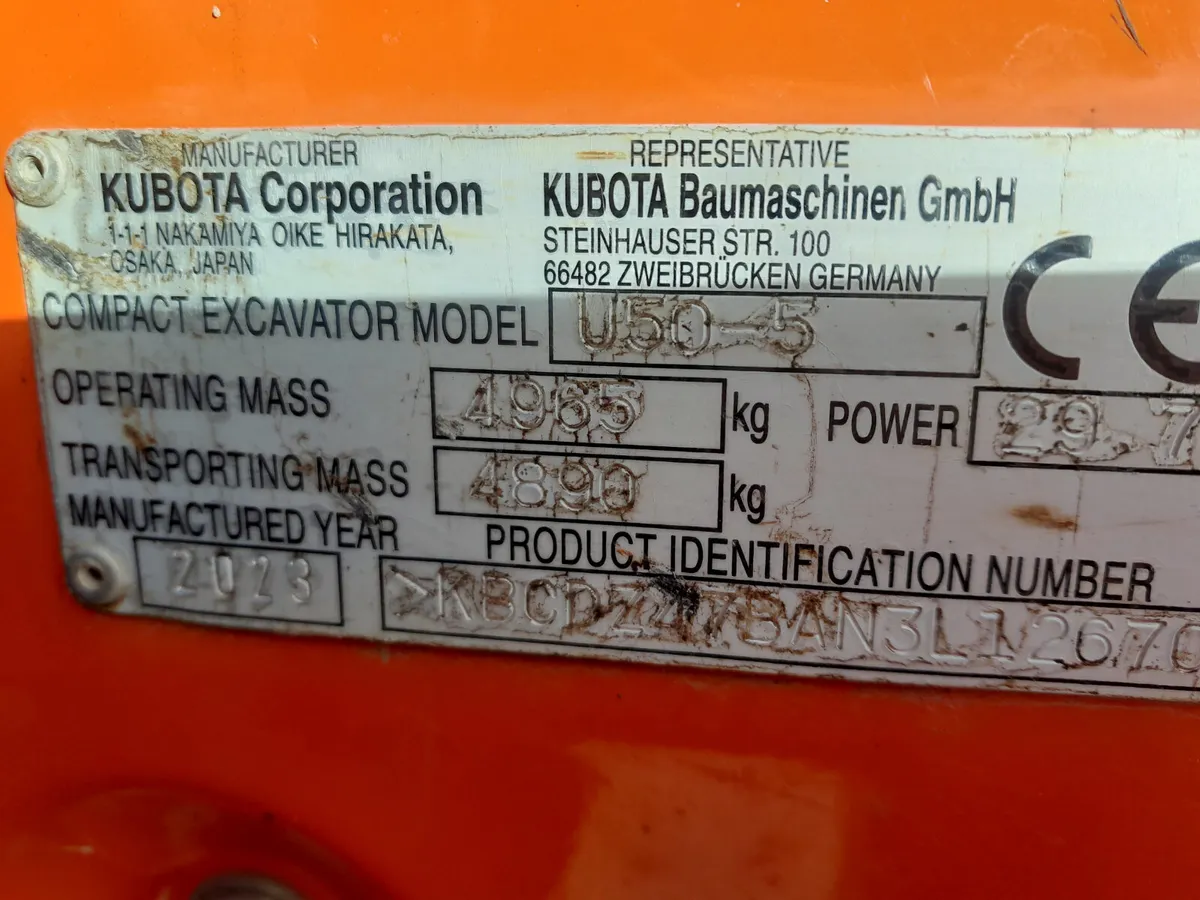 Kubota U50-5 2023 (18055) - Image 4