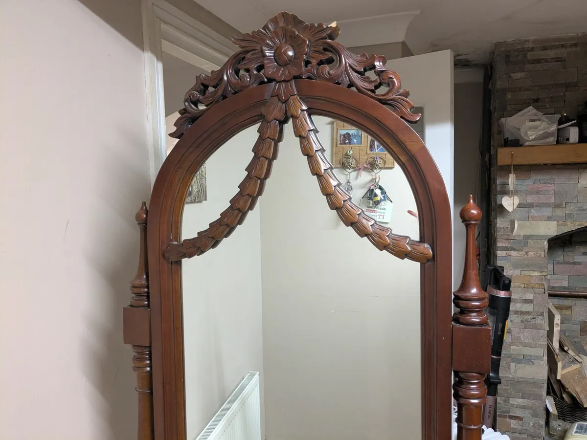 Antique full length mirror - Image 3