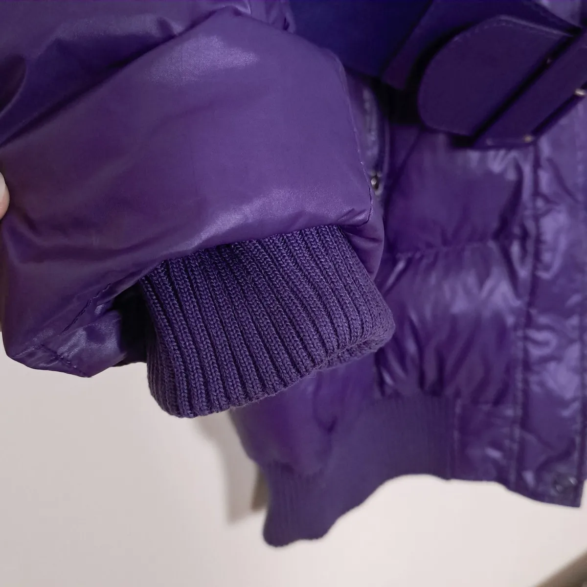 Savage Purple Down Belted Puffer Coat Jacket 8UK - Image 2