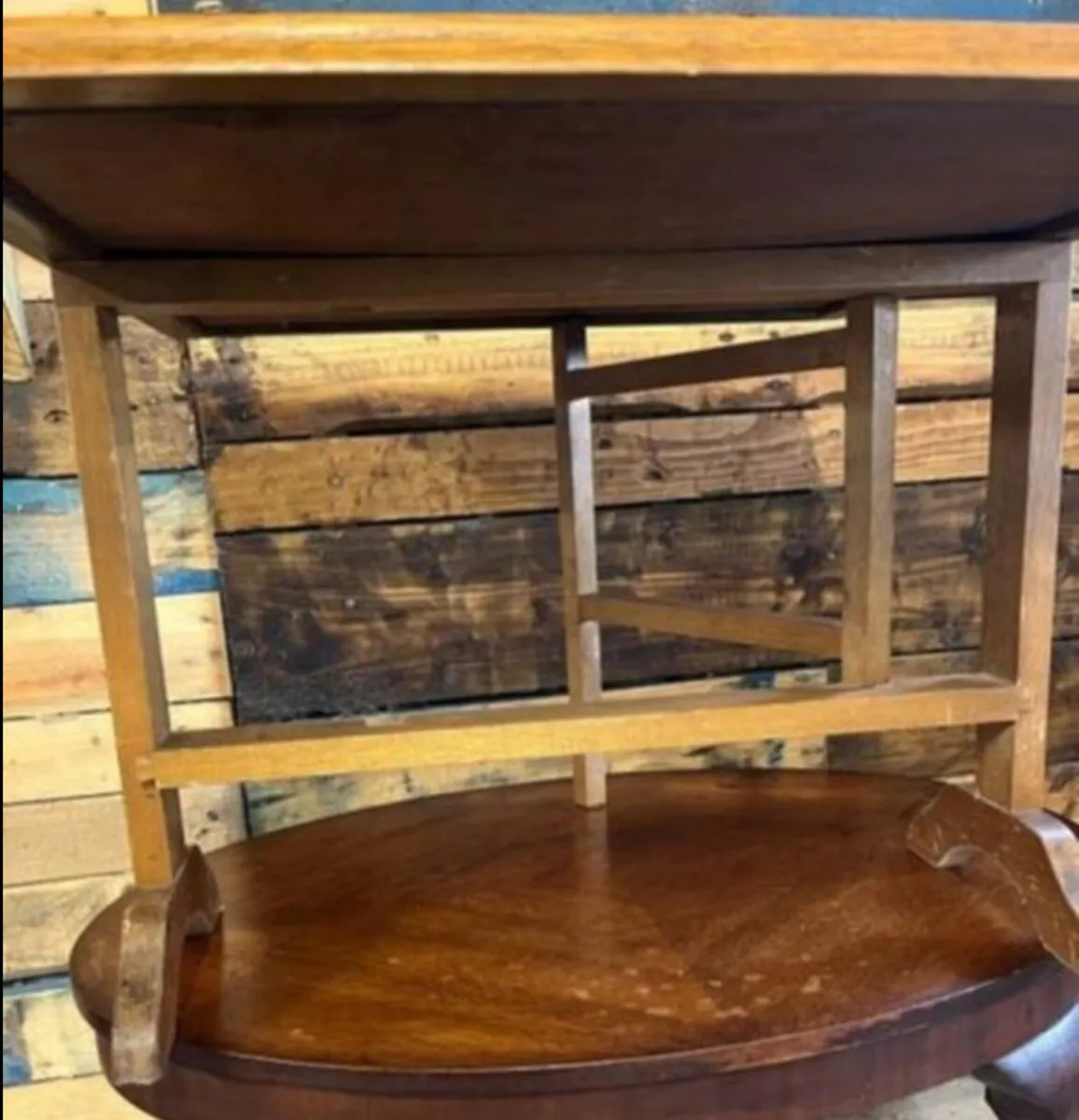 Antique fire screen converts to table - Image 2