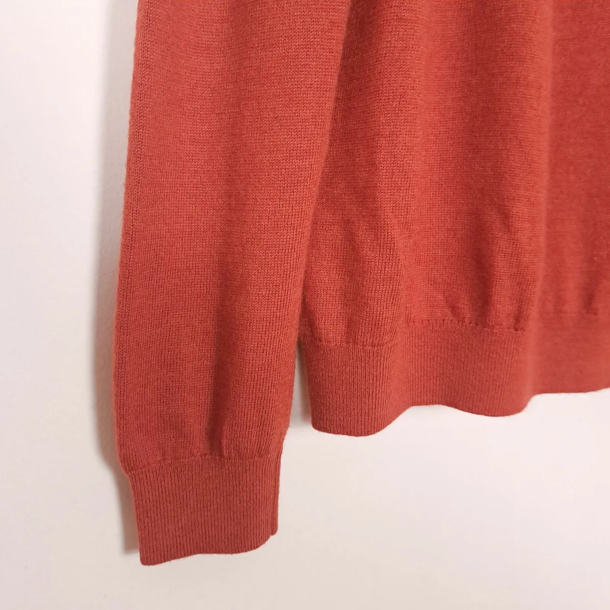 Farhi Orange Rust 100% Wool Polo Sweater XL - Image 4