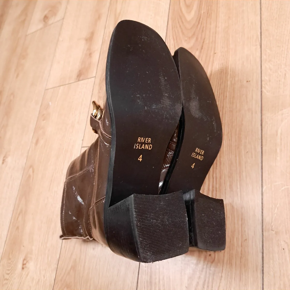 River Island Chocolate Brown Ankle Boots 4UK/37EU - Image 2