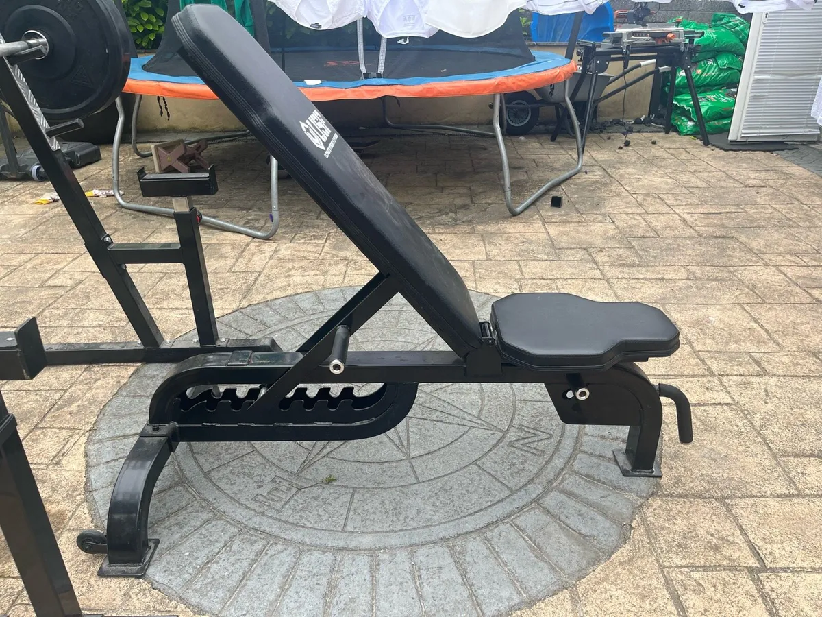 Gym set( barbell, rack and bench left) - Image 2