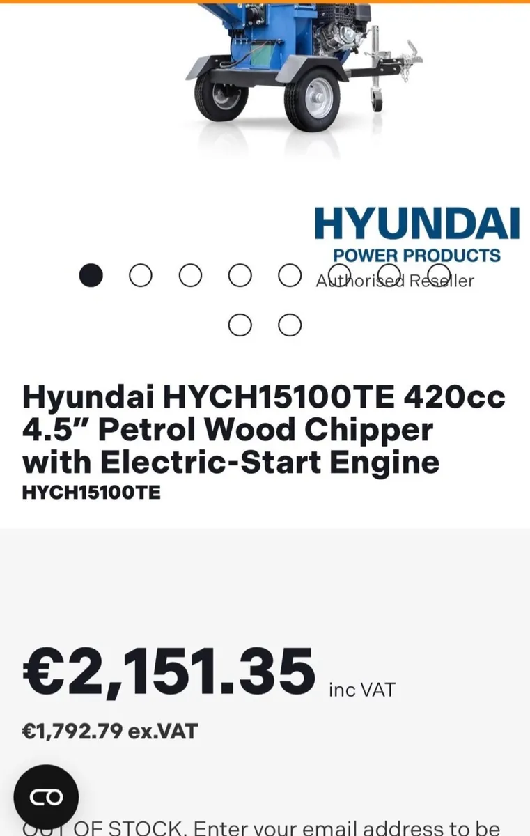 Hyundai HYCH15100TE 420cc 4.5" Petrol Wood Chipper - Image 4
