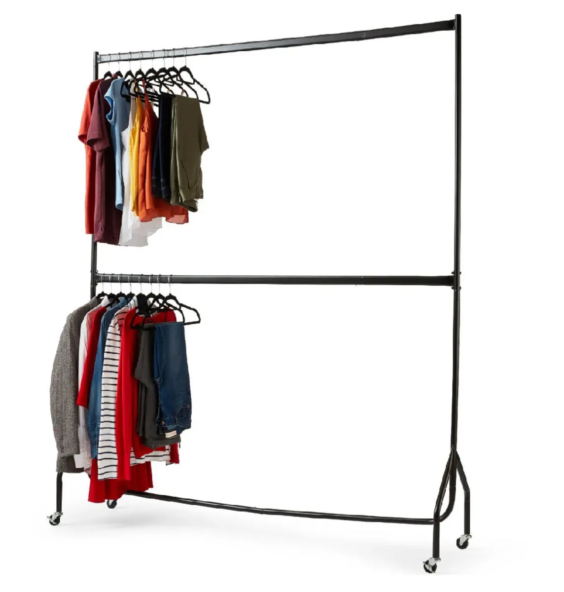 NEW 2 Tier Clothes Rail Garment Hanging Rack 5ft - Image 3