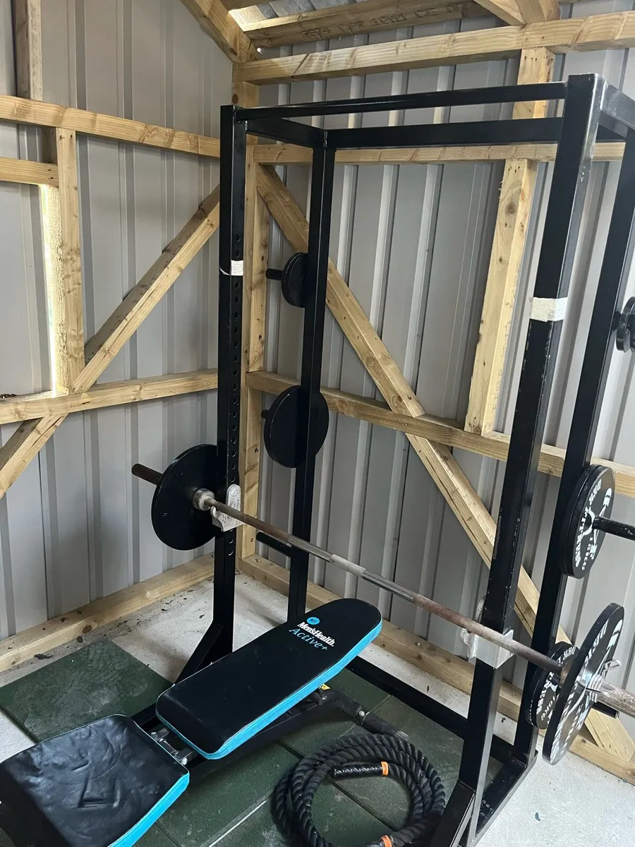 Gym equipment- Squat rack, Bench & weights - Image 3