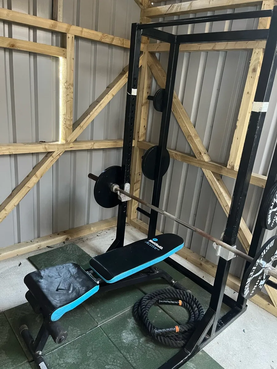 Gym equipment- Squat rack, Bench & weights - Image 4