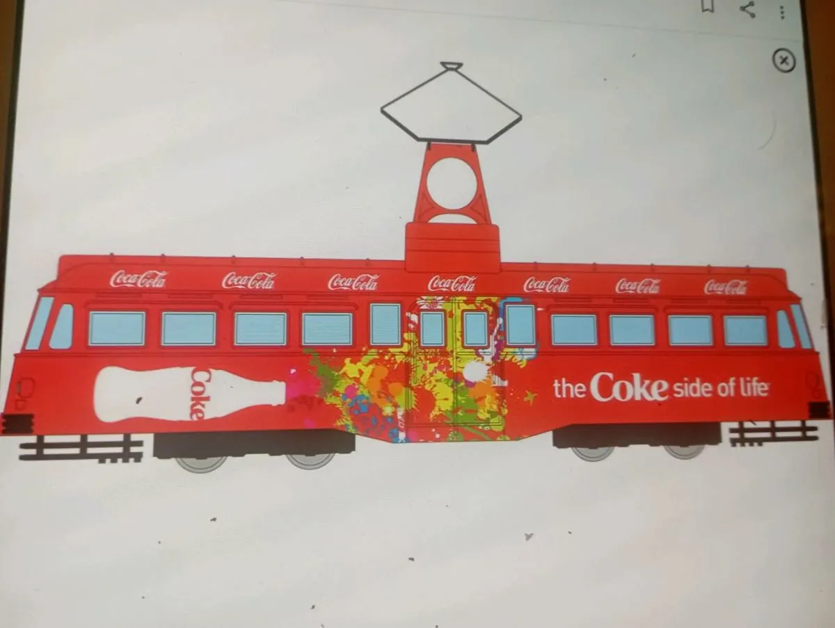 COCA COLA DIE- CAST SINGLE DECKER TRAM - Image 4