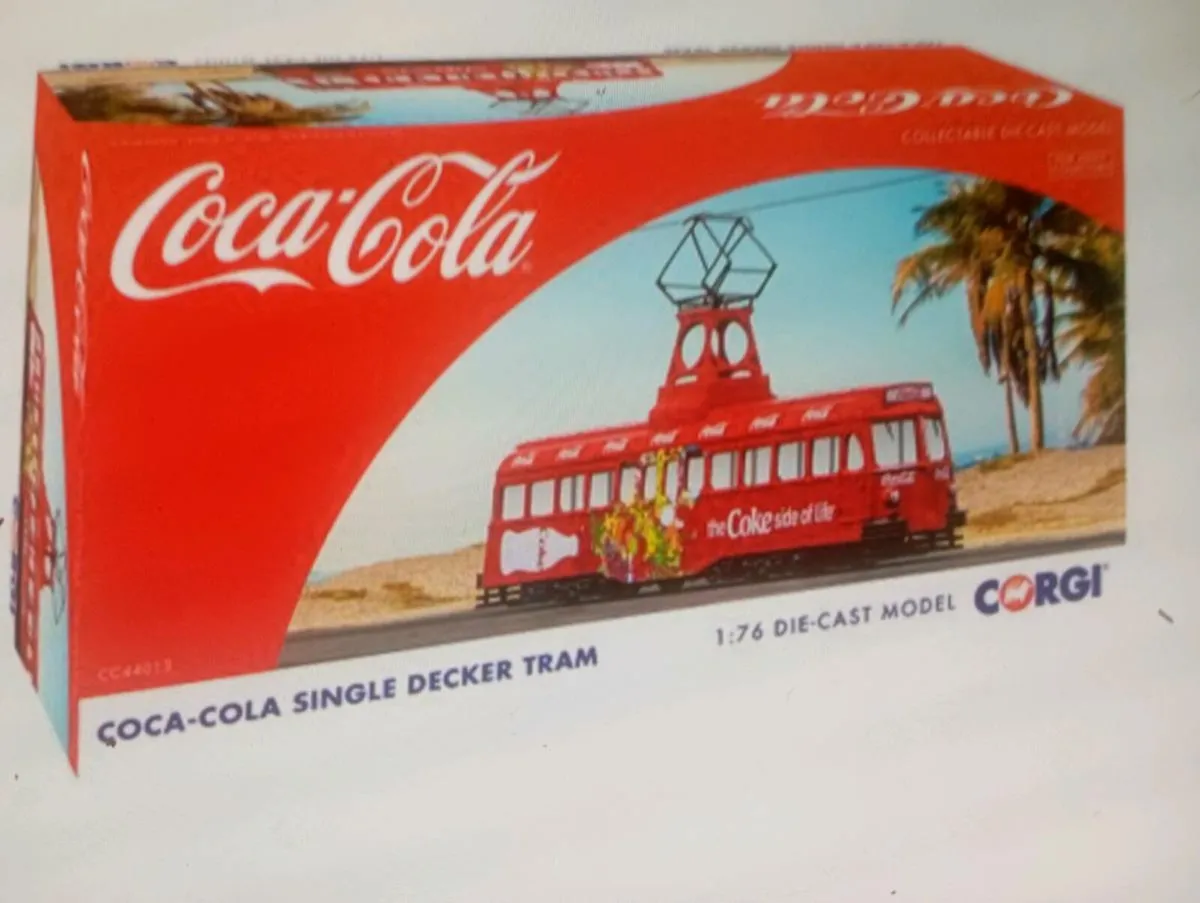 COCA COLA DIE- CAST SINGLE DECKER TRAM - Image 1
