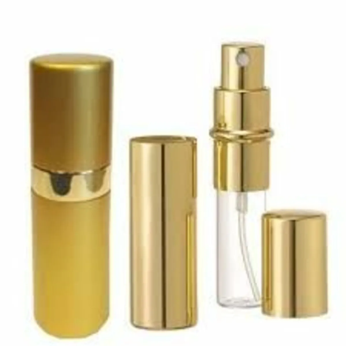 Metallic Golden Refillable Perfume Atomizer Bottle - Image 1