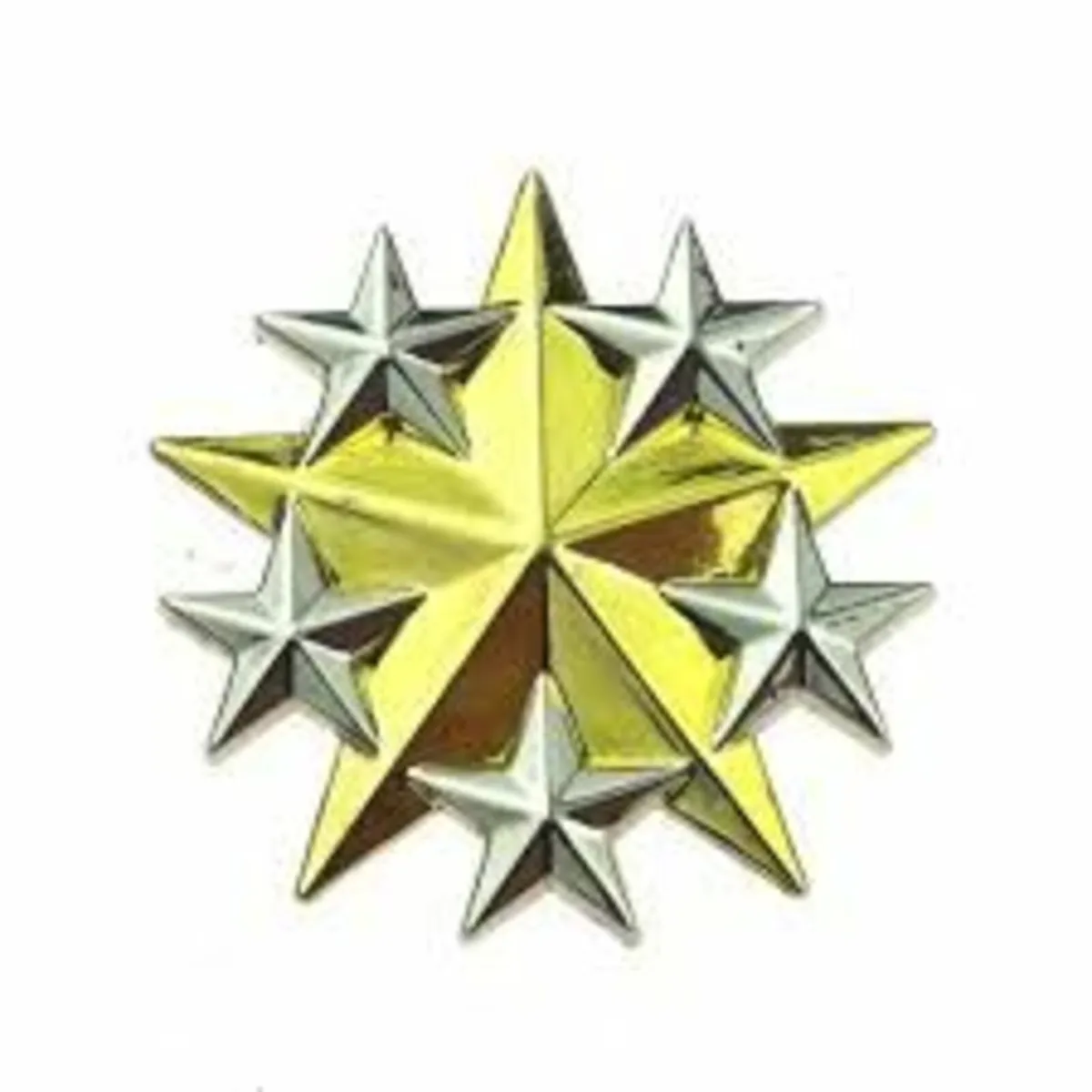 Pair of 6 Star (Gold Silver Colour) Alloy Brooches - Image 1