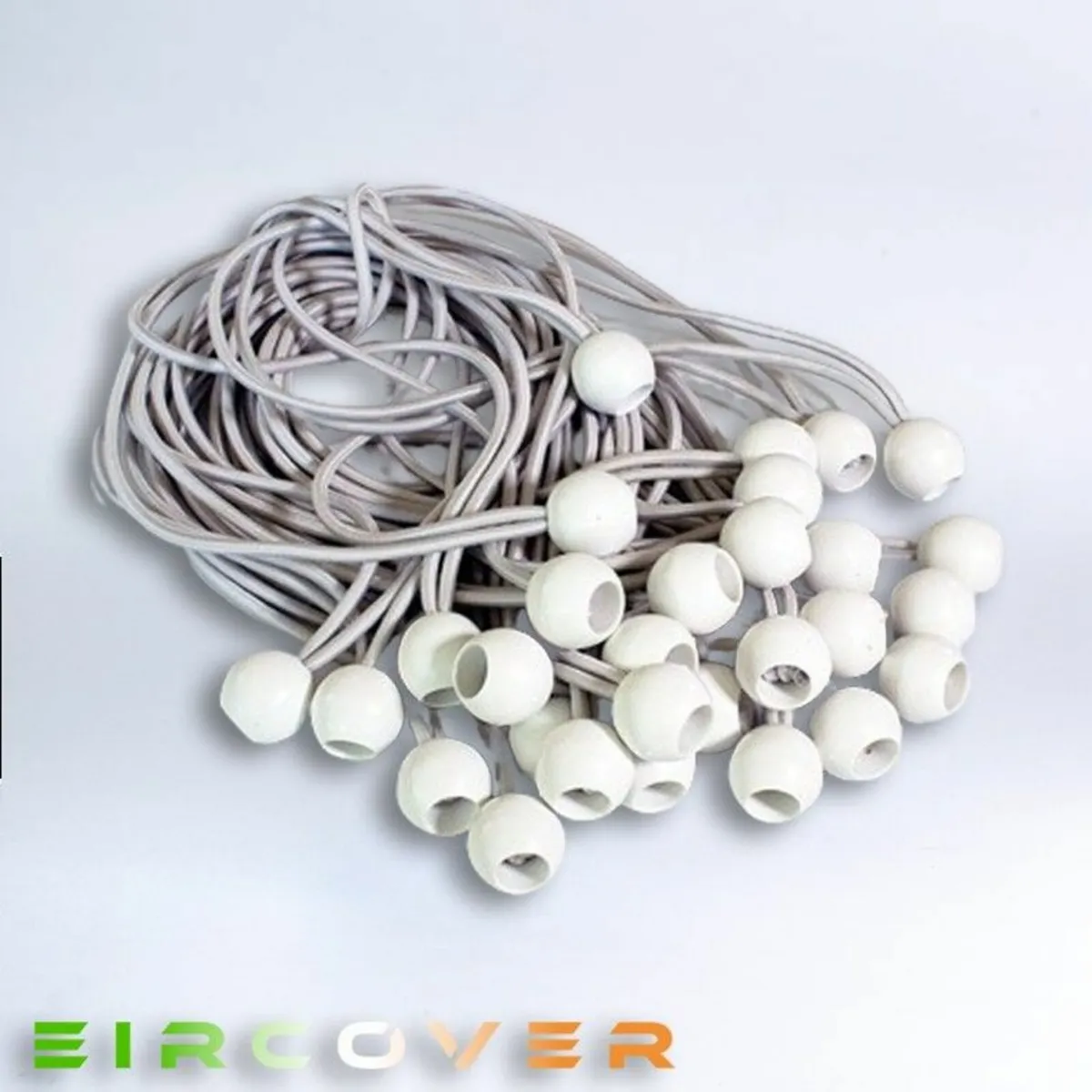 Small white bungee ball ties, 10cm (30 pk) - Image 4