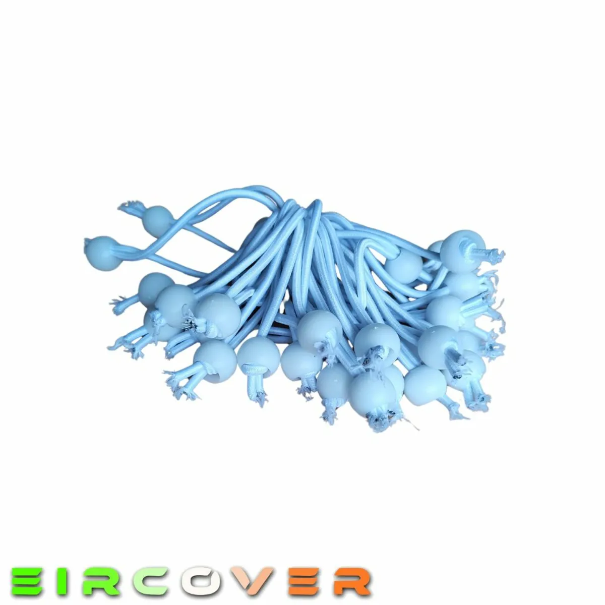 Small white bungee ball ties, 10cm (30 pk) - Image 1