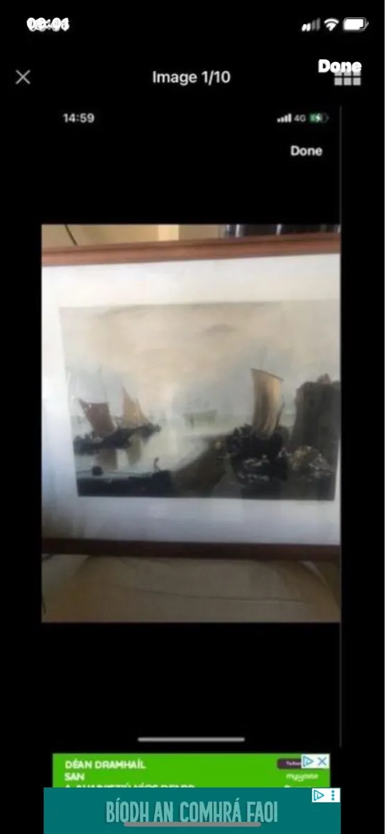 Antique  Signed John cotter Webb Print - Image 1