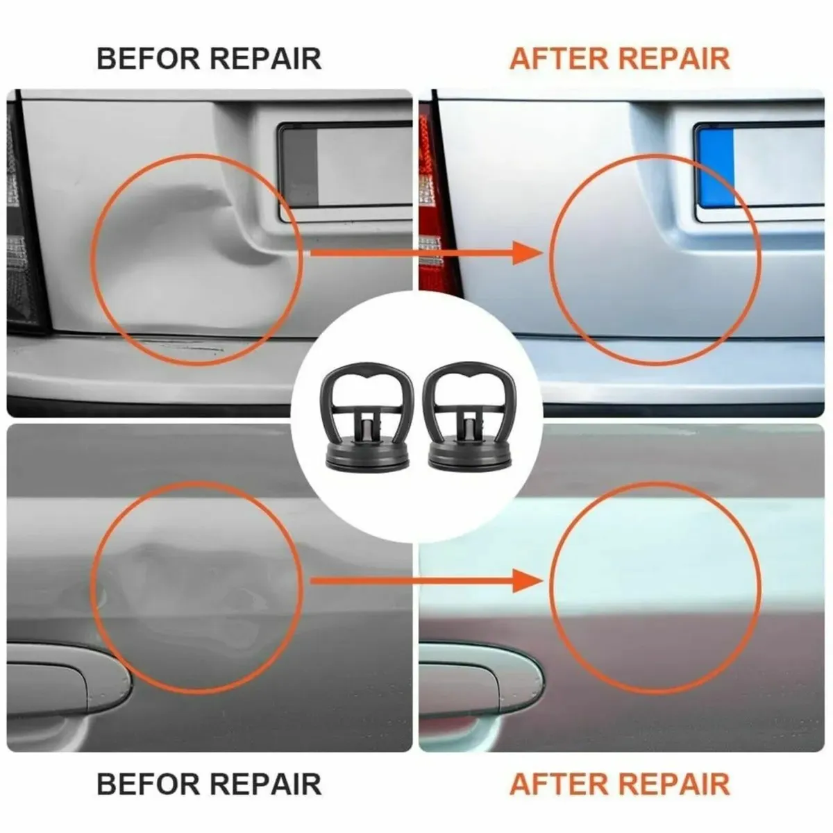 2 Pcs Car Dent Puller Suction Cups Repair Kit - Image 2