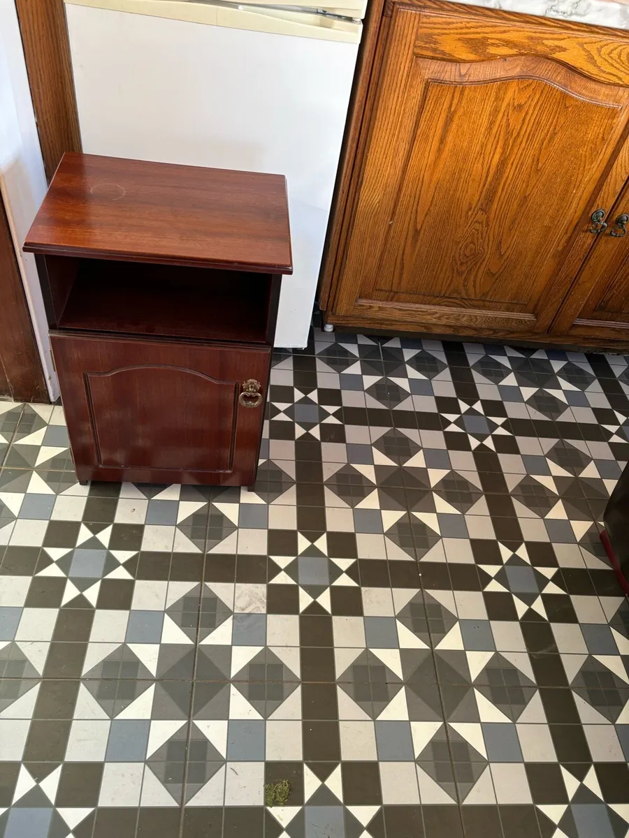 Leather couch and side locker - Image 2