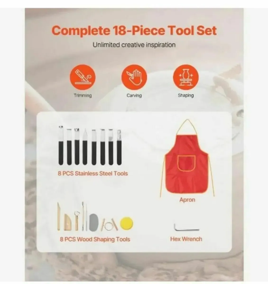 Pottery Wheel 35cm Ceramic Clay Spinner - Image 4