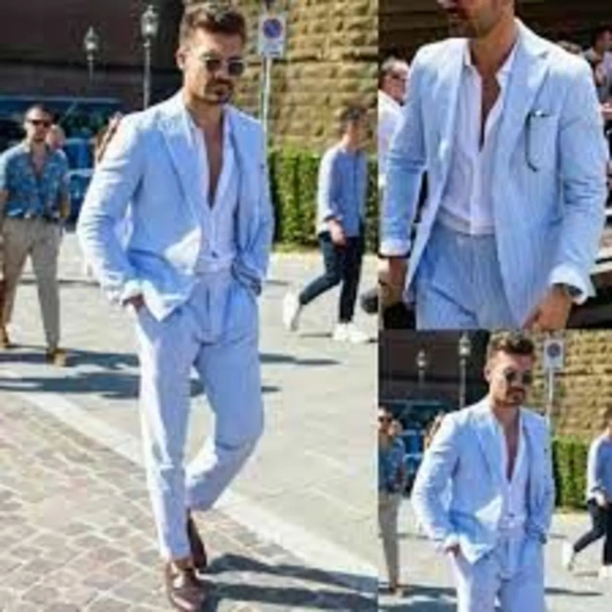 Peter Christian Seersucker Designer Wedding Suit. - Image 2