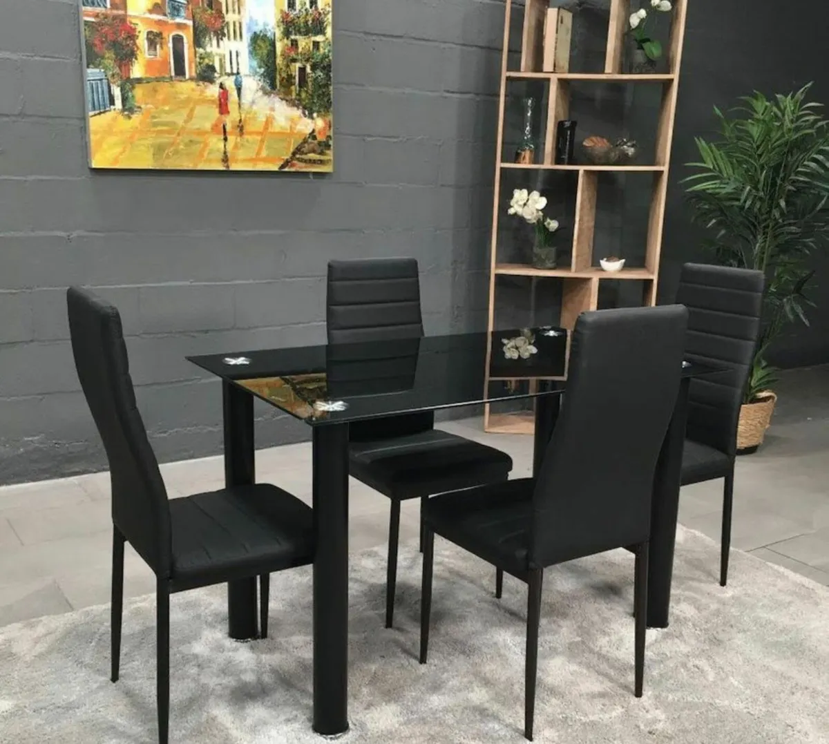 ✨ Christmas Offer! Black Glass Dining Table set ✨ - Image 1