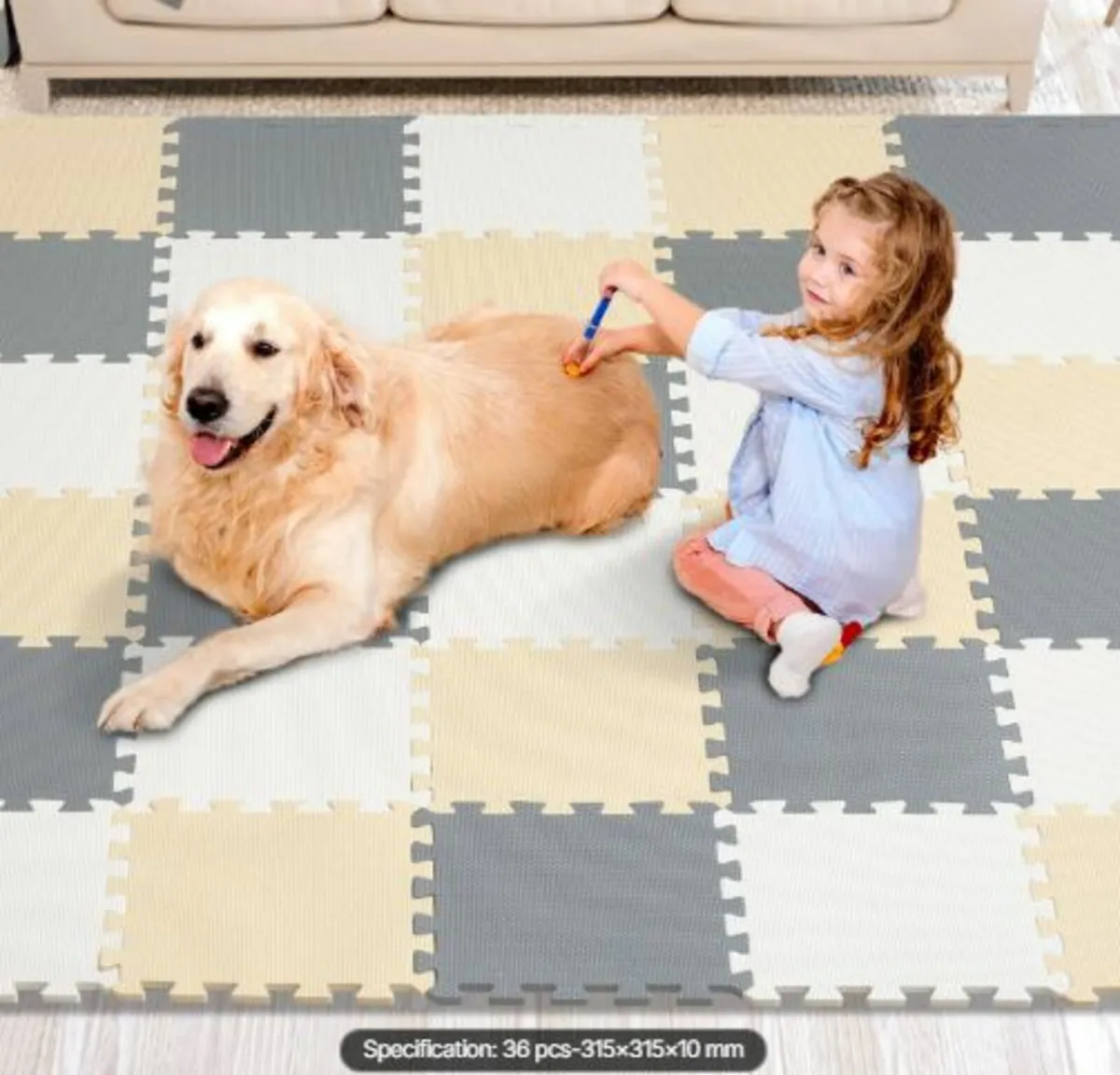 36 Tiles Kids Play Mat, 0.4 Inch Toddler Play Mat - Image 1