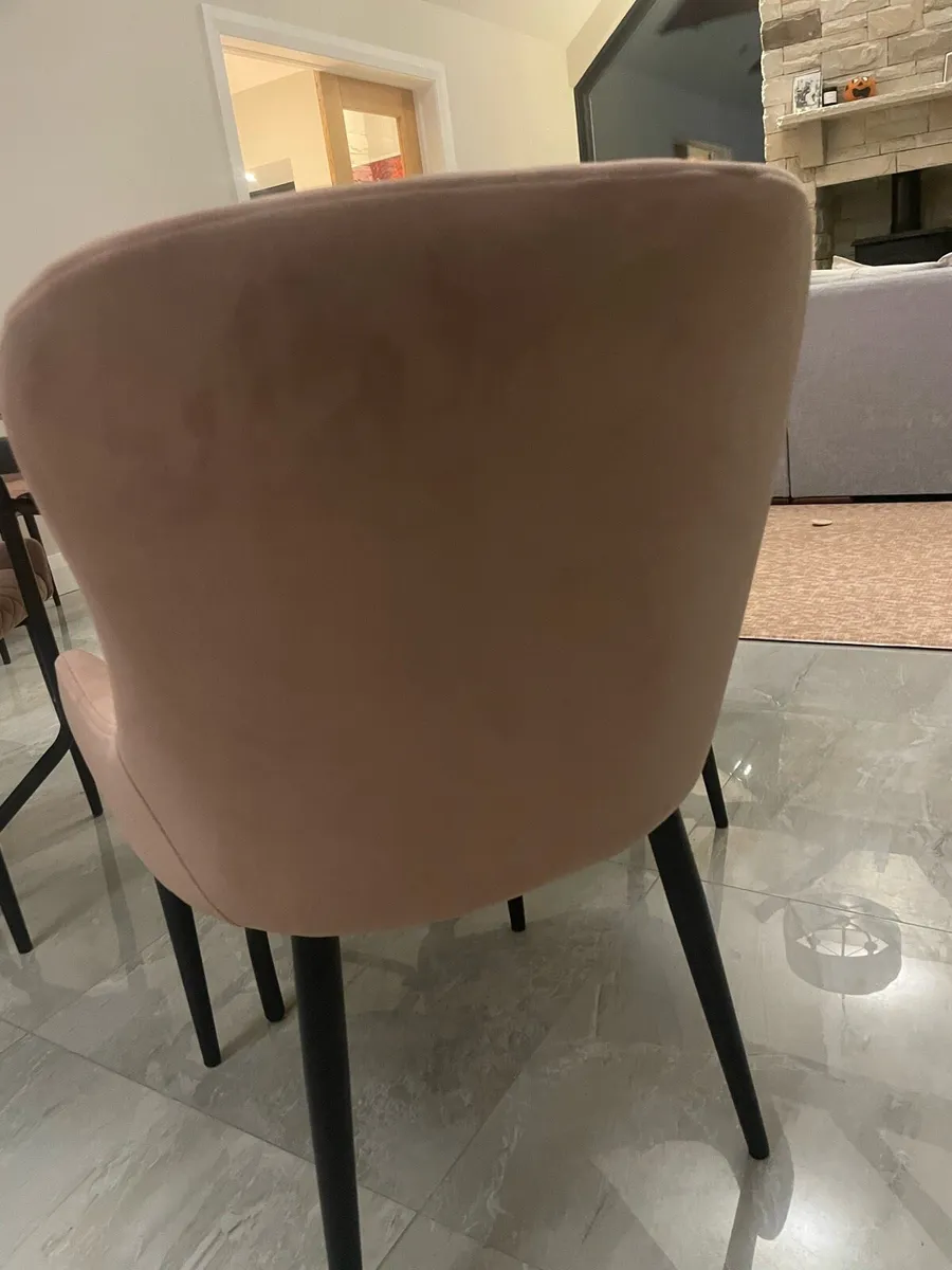 6 EZ Living JASPER Pink Velvet Dining Chairs - Image 3