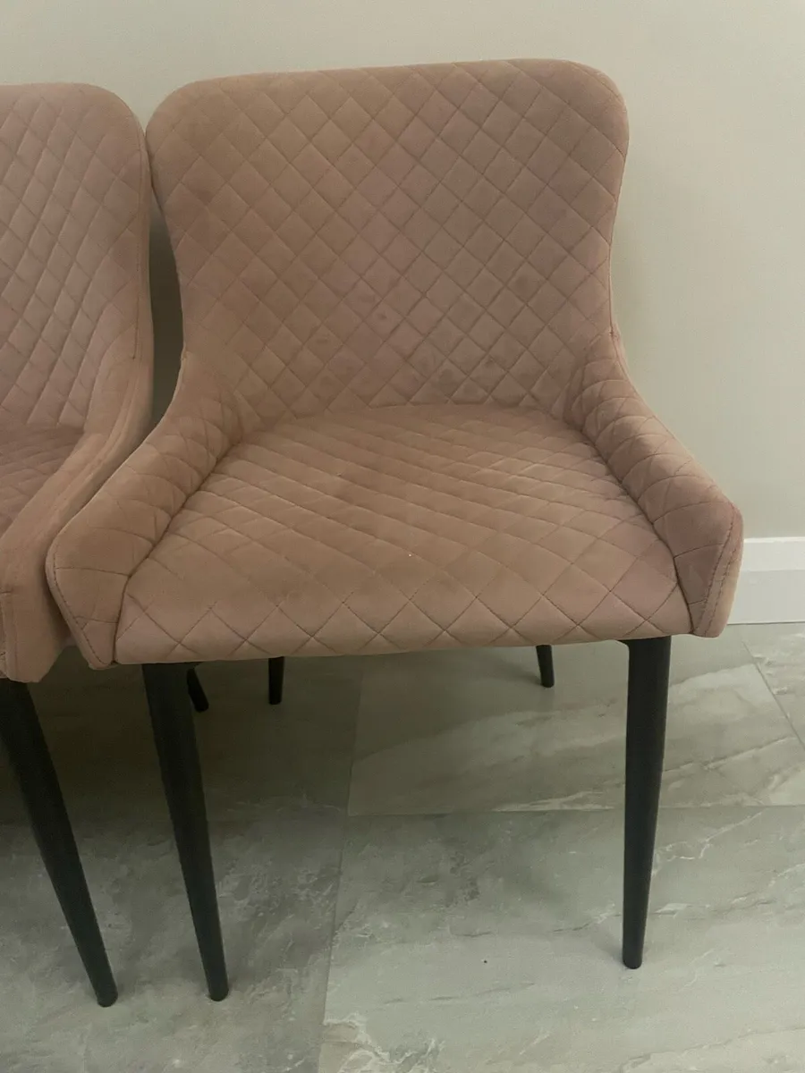 6 EZ Living JASPER Pink Velvet Dining Chairs - Image 4