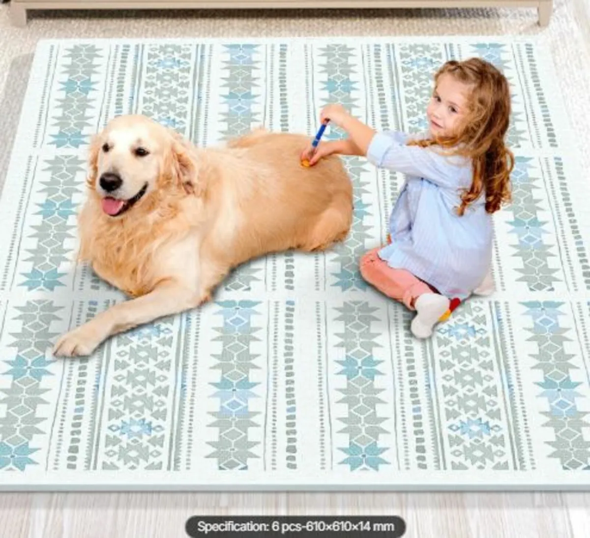 6 Tiles Kids Play Mat, 0.5 Inch Toddler Play Mat - Image 1