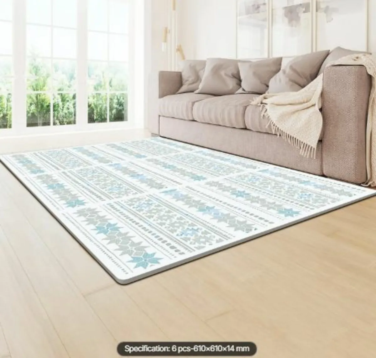 6 Tiles Kids Play Mat, 0.5 Inch Toddler Play Mat - Image 3