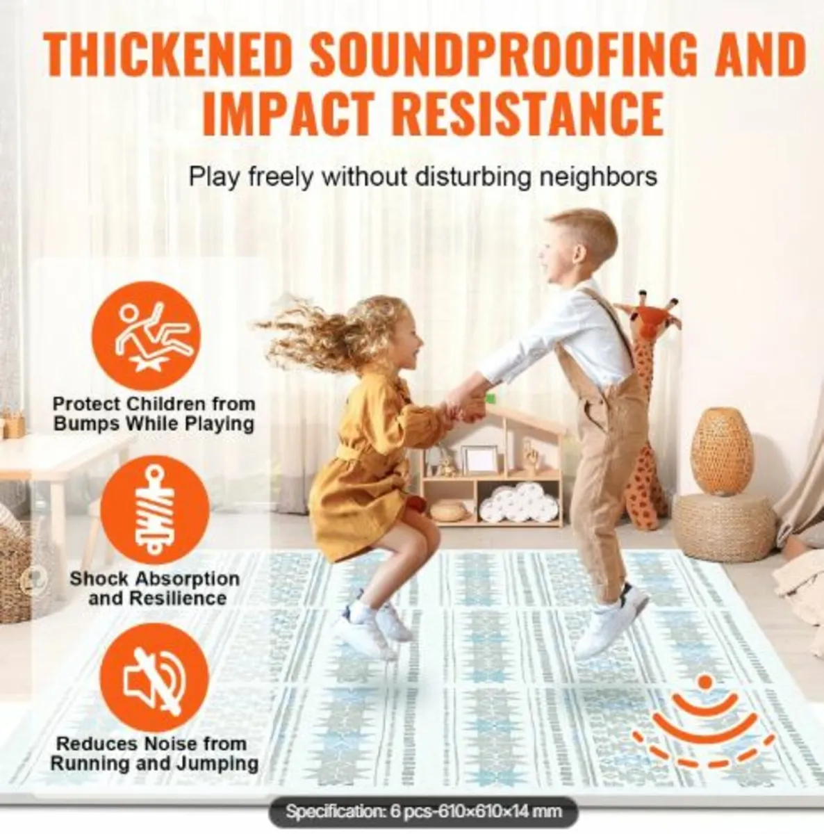 6 Tiles Kids Play Mat, 0.5 Inch Toddler Play Mat - Image 4