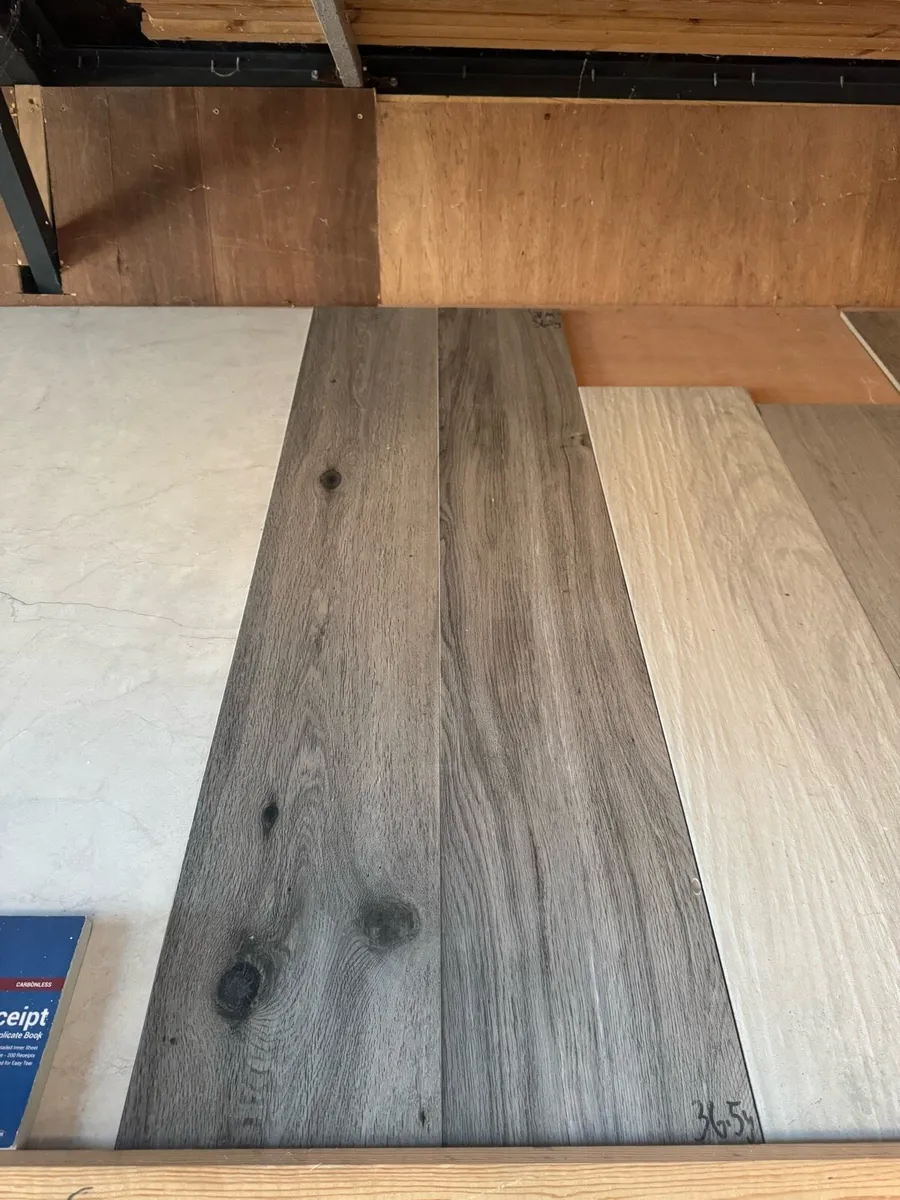 Joblot grey wood effect tile to clear