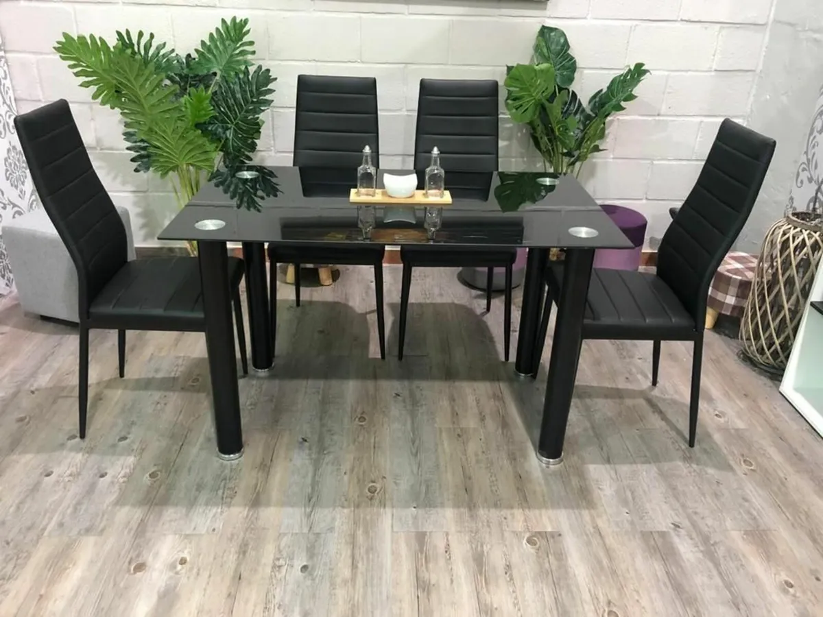 ✨ Christmas Offer! Black Glass Dining Table set ✨ - Image 3
