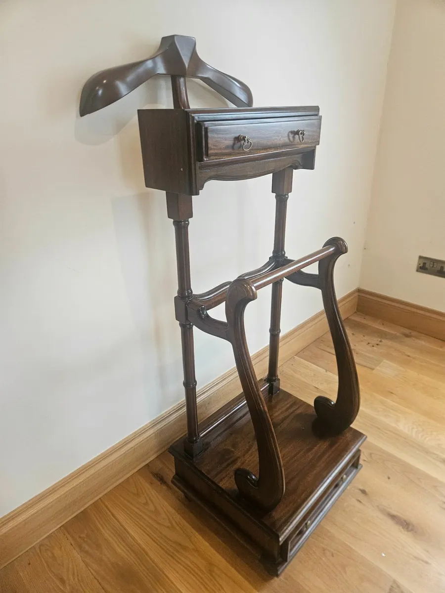Vintage Mahogany Gentleman’s Valet Stand – Drawer, - Image 4