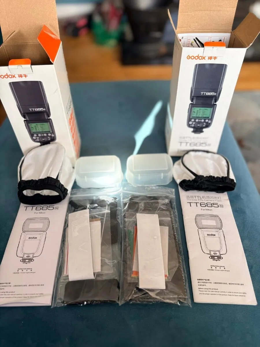 2 Godox TT685-N Flash Guns and XPRO-N Trigger - Image 1