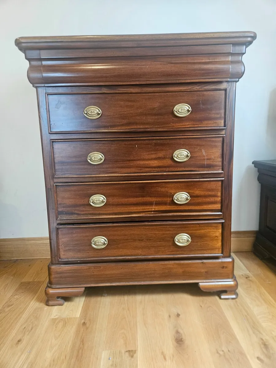 Solid Mahogany Tall Chest of 5 Drawers - Image 3