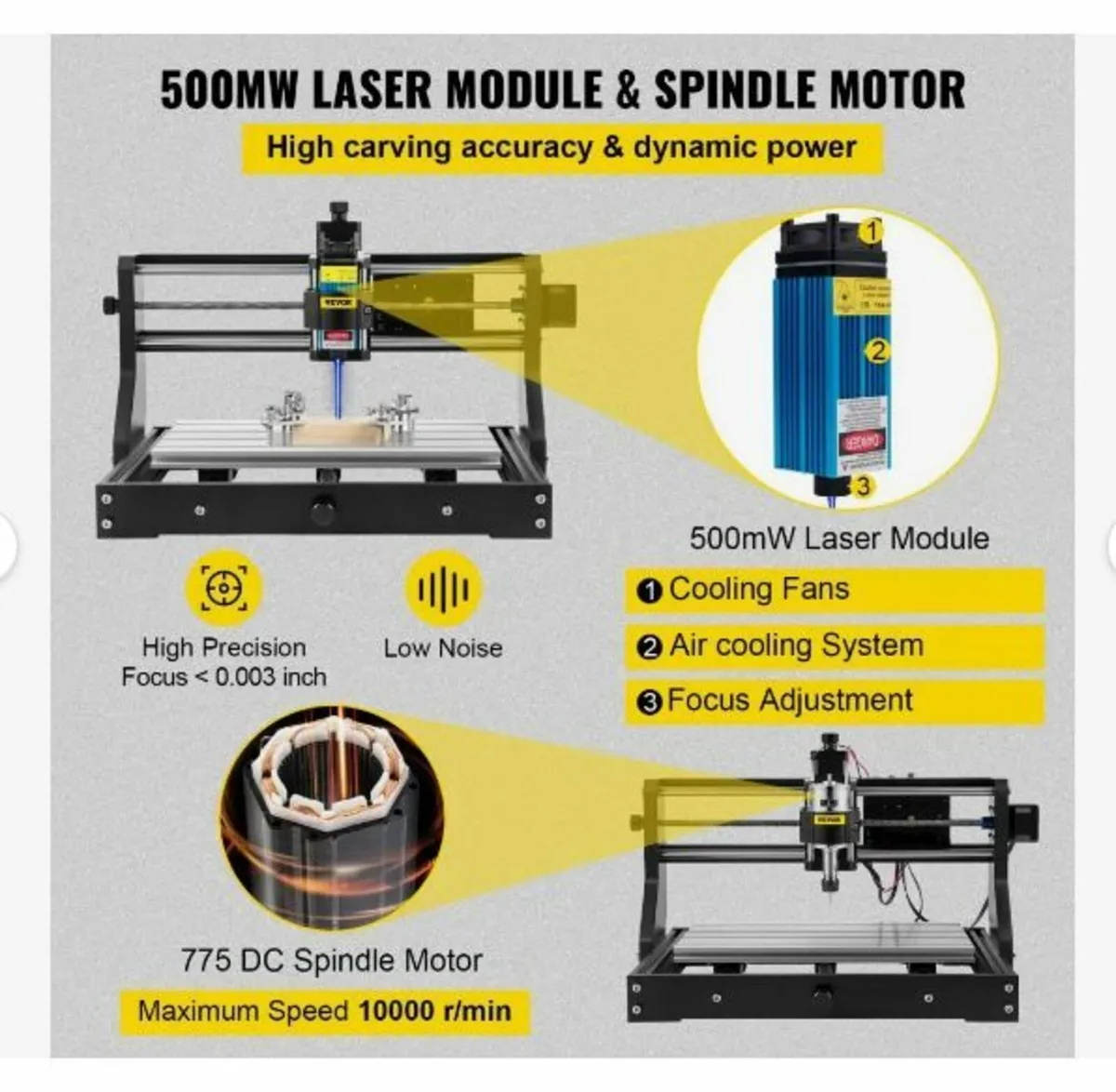 CNC 3018 Pro 500mw 300×180×45mm - Image 3