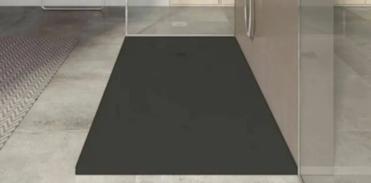 Premium Slate-Effect Shower Tray - 14x8 Anthracite