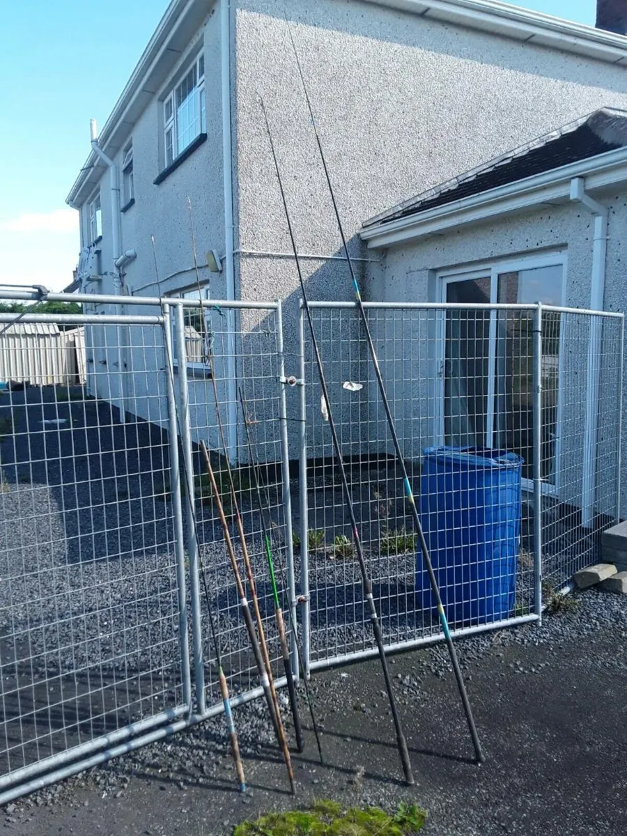 Fishing rods reels nets and bags 100e the lot - Image 1