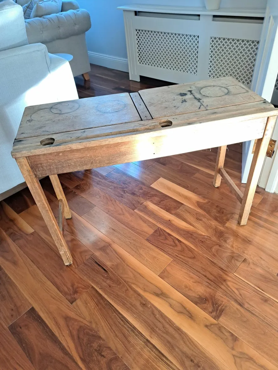 Vintage Double School Desk - Image 1