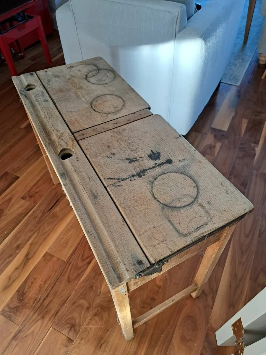 Vintage Double School Desk - Image 2