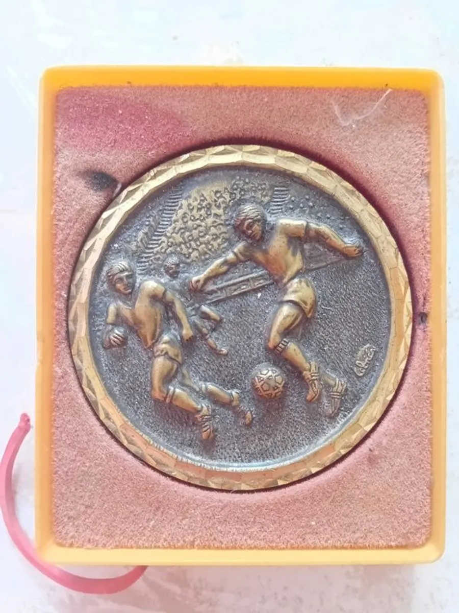 Brass french soccer medal - Image 2