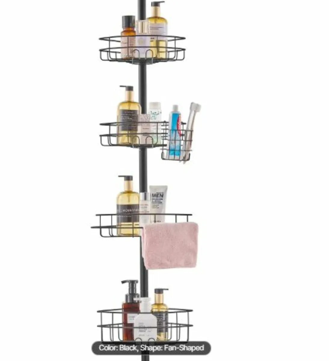 Shower Corner Caddy Tension Pole, 56" to 114" - Image 1